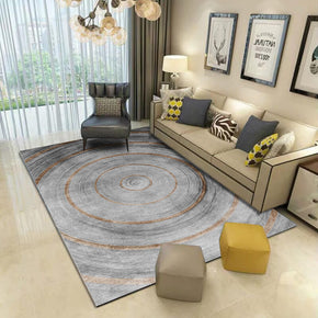 Gray Annual Ring Pattern Printing Rugs for Living Room Bedroom