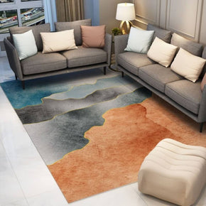 Orange Simple Printed Carpets for Living Room Bedroom