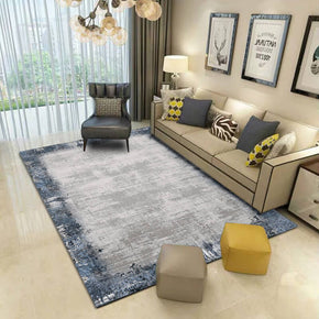 Blue Border Area Carpet Printed Rugs for Living Room Bedroom Hall