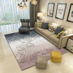 Gradient Printing Line Carpet Area Rugs for Living Room Bedroom Hall