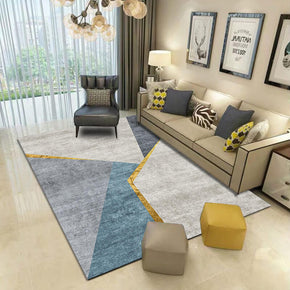 Geometric Gray Area Rugs for Living Room Bedroom Hall