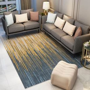 Gradient Grey-blue Yellow Line Carpets Area Rugs for Living Room Bedroom Hall