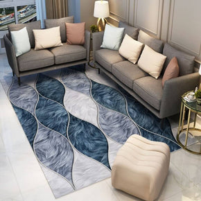 Blue Striped Carpets Area Rugs for Living Room Bedroom Hall