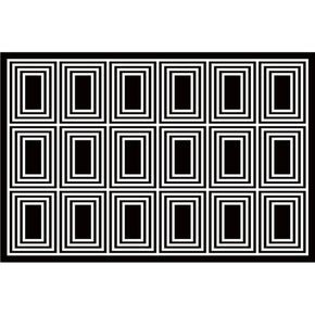 Geometric Black Box Carpets Area Rugs for Living Room Bedroom Hall