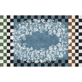 Checkerboard Modern Blue Carpets Area Rugs for Living Room Bedroom Hall