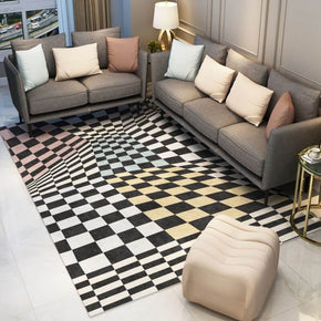 Checkerboard Abstract Carpets Area Rugs for Living Room Bedroom Hall