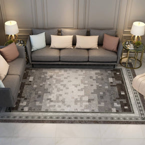 Grey Mosaic Geometric Rugs for Living Room Dining Room Bedroom Hall