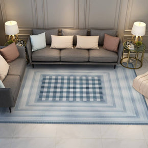 3D Blue Geometric Rugs for Living Room Dining Room Bedroom Hall