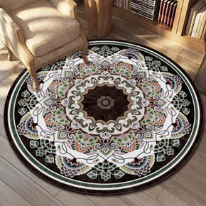 Traditional Floral Vintage Round Rugs for the Living Room Hall Kitchen