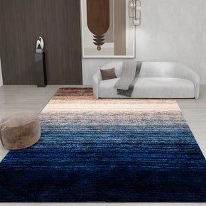 Blue and Brown Gradient Rugs for Living Room Dining Room Bedroom Hall