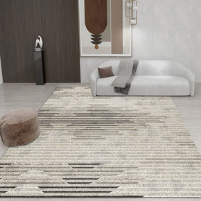 Beige Geometric Striped Rugs for Living Room Dining Room Bedroom Hall