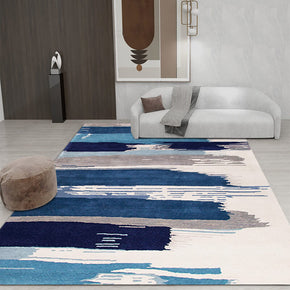 Blue Splash Ink Striped Rugs for Living Room Dining Room Bedroom Hall