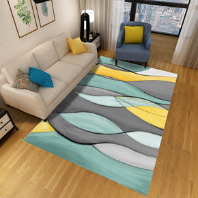 Three Color Abstract Stripes Rugs for Living Room Dining Room Bedroom
