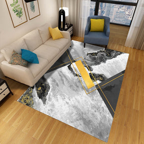 Abstract Gray Marble Pattern Rugs for Living Room Dining Room Bedroom