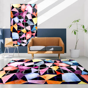 Colorful Geometric Pattern Rugs for Living Room Dining Room Bedroom