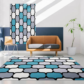 Three-color Square Geometric Rugs for Living Room Dining Room Bedroom