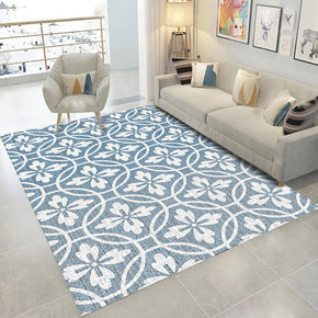 Beautiful Blue Printed Rugs for Living Room Dining Room Bedroom Hall