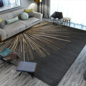 Gradient Black Floor Mat Carpet for Living Room Dining Room Bedroom Hall