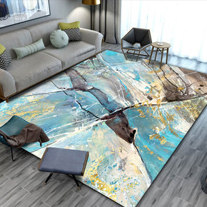 Abstract Blue Floor Mat Carpet for Living Room Dining Room Bedroom Hall