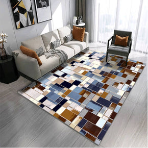 Multi-colours Checkered Floor Mat Carpet for Living Room Dining Room Bedroom Hall