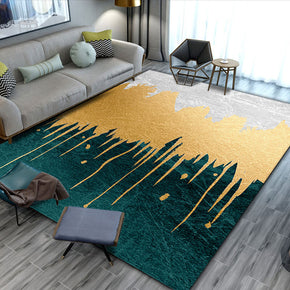 Golden Green Carpets Floor Mat for Living Room Dining Room Bedroom Hall