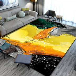 Yellow Abstract Carpets Floor Mat for Living Room Dining Room Bedroom Hall