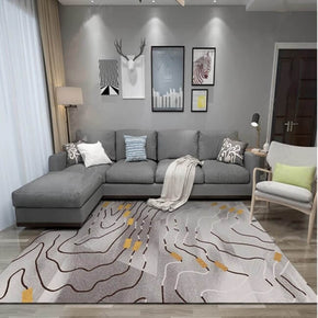 Grey Lines Carpets Floor Mat for Living Room Hall Dining Room Bedroom