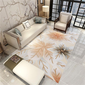 Beautiful Orange Flower Pattern Rugs for Living Room Dining Room Bedroom