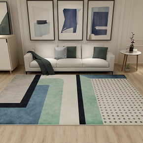 02 Green Geometric Modern Minimalist Area Carpets for Living Room Dining Room Bedroom