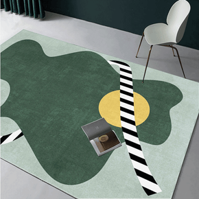 Modern Green Minimalist Area Carpets for Living Room Dining Room Bedroom