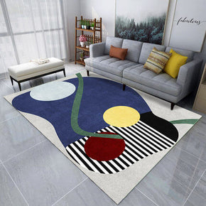 Blue Modern Minimalist Area Carpets for Living Room Dining Room Bedroom
