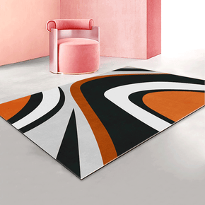 Orange Grey Modern Minimalist Area Carpets for Living Room Dining Room Bedroom