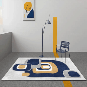 Blue Modern Area Carpets for Living Room Dining Room Bedroom