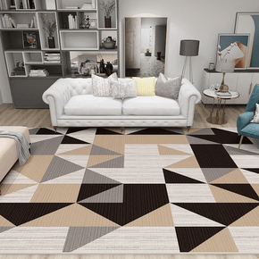 Brown Geometric Area Rugs for Living Room Dining Room Bedroom
