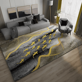 Grey River Pattern Area Rugs for Living Room Dining Room Bedroom
