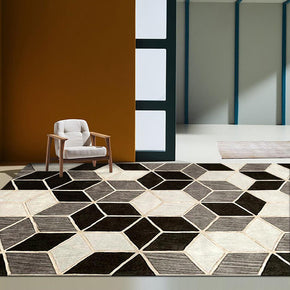 Three-color Cubes Geometric Rugs for Living Room Dining Room Bedroom