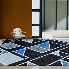 Black Grey Geometric Rugs for Living Room Dining Room Bedroom