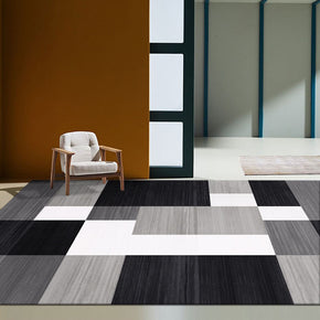 Black White Grey Geometric Rugs for Living Room Dining Room Bedroom