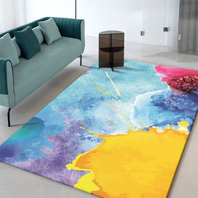 01 Ink-splattered Multi-colours Abstract Area Carpet Printing Floor Mat for Living Room Dining Room Bedroom