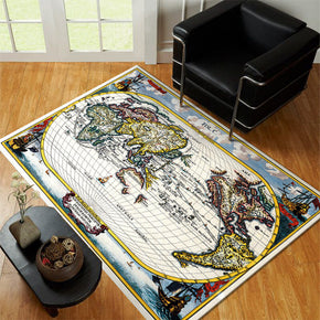 World Carpet Pattern Area Carpet Printing Floor Mat for Living Room Dining Room Bedroom