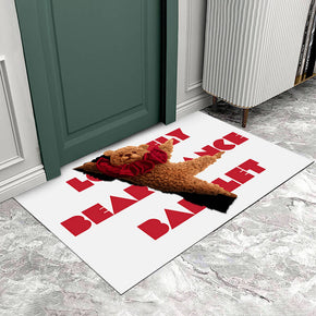 Cute Puppet Bear Pattern Entryway Doormat Rugs Kitchen Bathroom Anti-slip Mats