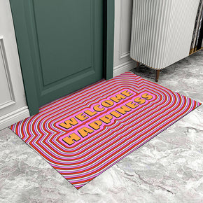 Red Entryway Doormat Rugs Kitchen Bathroom Anti-slip Mats