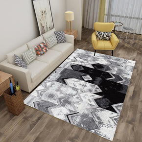 Gradient Grey Geometric Pattern Area Carpets Floor Mat for Bedroom Living Room Hall