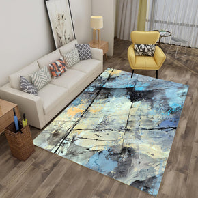 Blue Abstract Pattern Area Carpets Floor Mat for Bedroom Living Room Hall