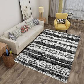 Grey Striped Pattern Area Carpets Floor Mat for Bedroom Living Room Hall