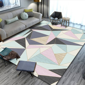 Geometric Multi-colours Triangle Patterns Area Printed Rugs for Living Room Dining Room Bedroom