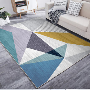 Simple Multicolor Geometric Triangle Pattern Printed Area Rugs for Living Room Dining Room Bedroom