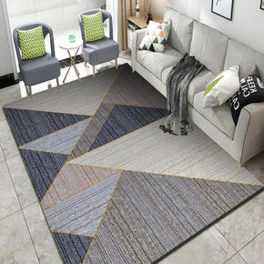 Grey Simple Geometric Triangle Pattern Printed Area Rugs for Living Room Dining Room Bedroom