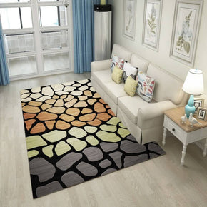 Multicolor Stone Pattern Printed Area Rugs for Living Room Dining Room Bedroom
