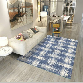 Modern Blue Printed Area Rugs for Living Room Dining Room Bedroom Hall
